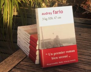 couverture du premier roman audrey fario avec bandeau rouge 3 kg 320, 47 cm