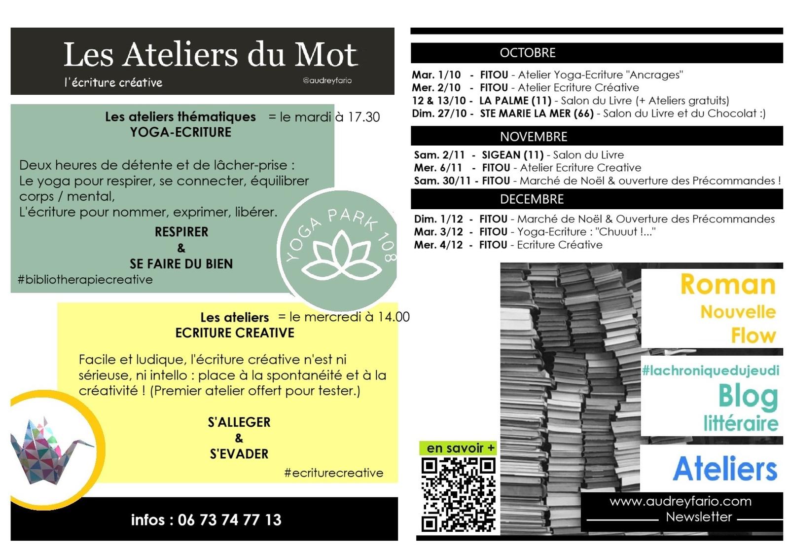 programme salon et ateliers audrey fario